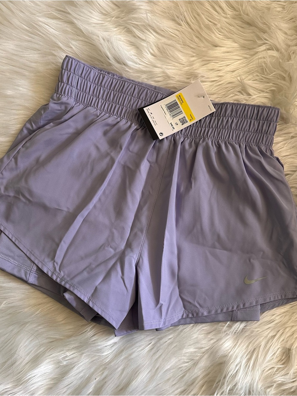 Nike Women's Light Purple 2-in-1 Athletic Shorts - Picture 2 of 4